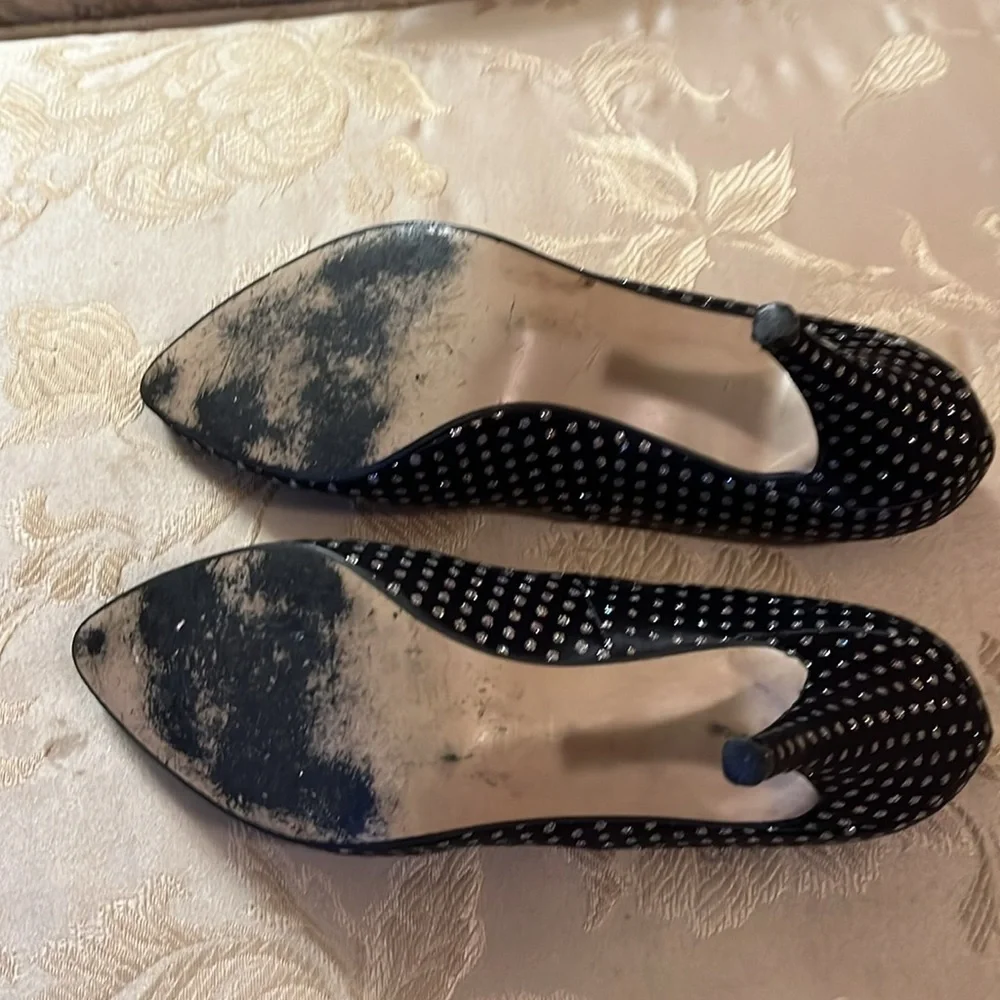 QualiCraft vintage glitter polkadot heels size 8